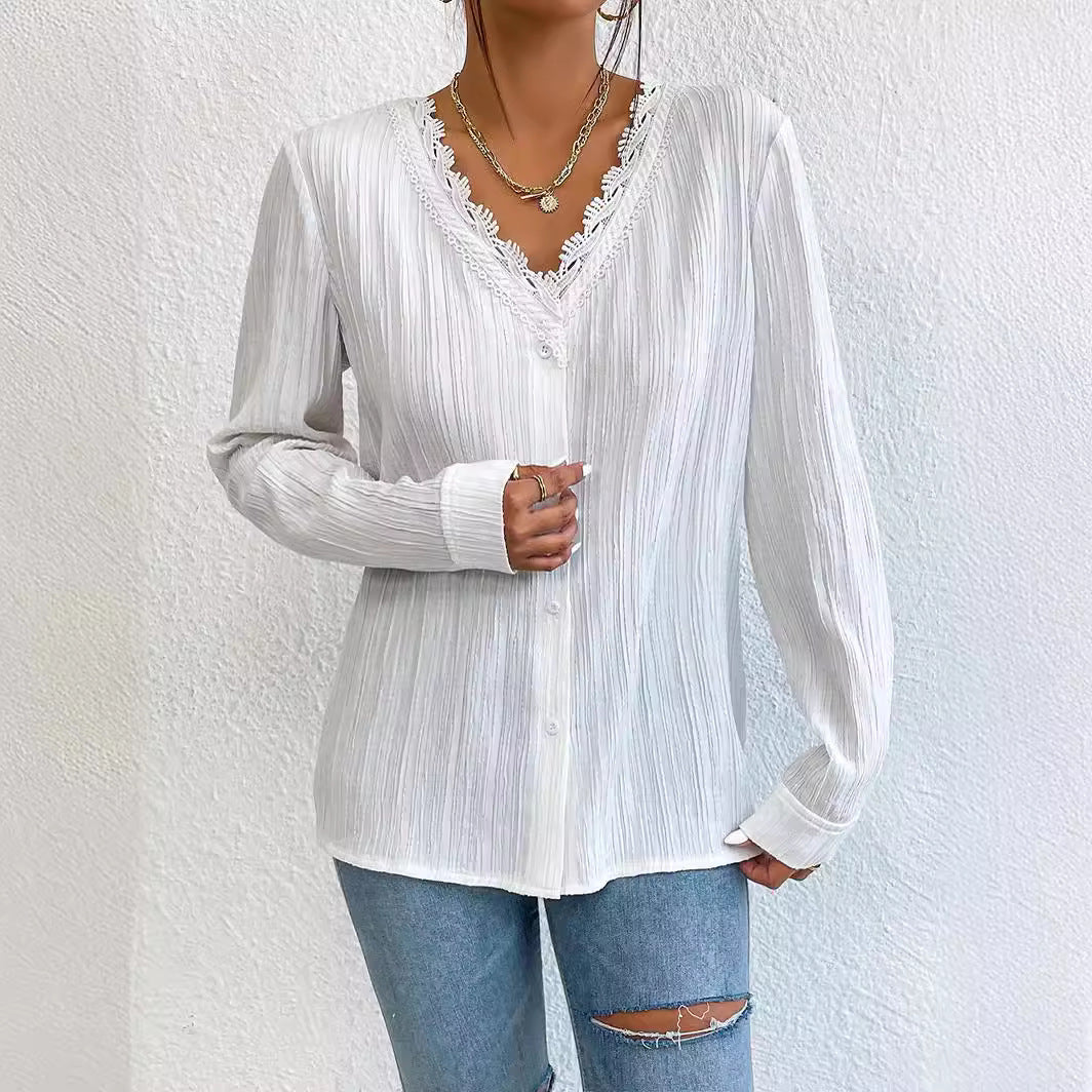 Slim Fit Long Sleeve Shirt Top Women - Image 4