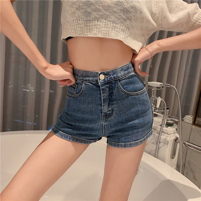 Back Strap Tight-Fitting Hip Denim Shorts Women's Waist Slimming Shorts - Image 4
