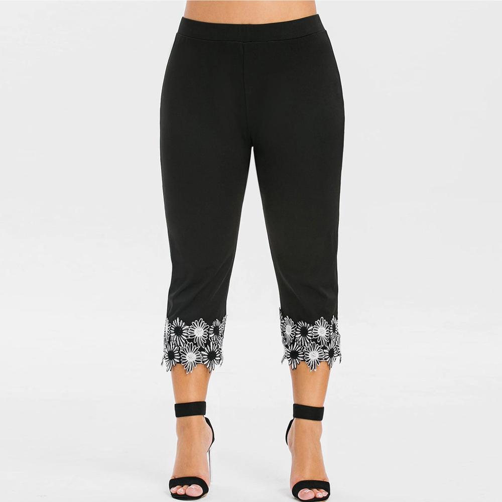 Women's plus size stretch lace leggings - Image 4