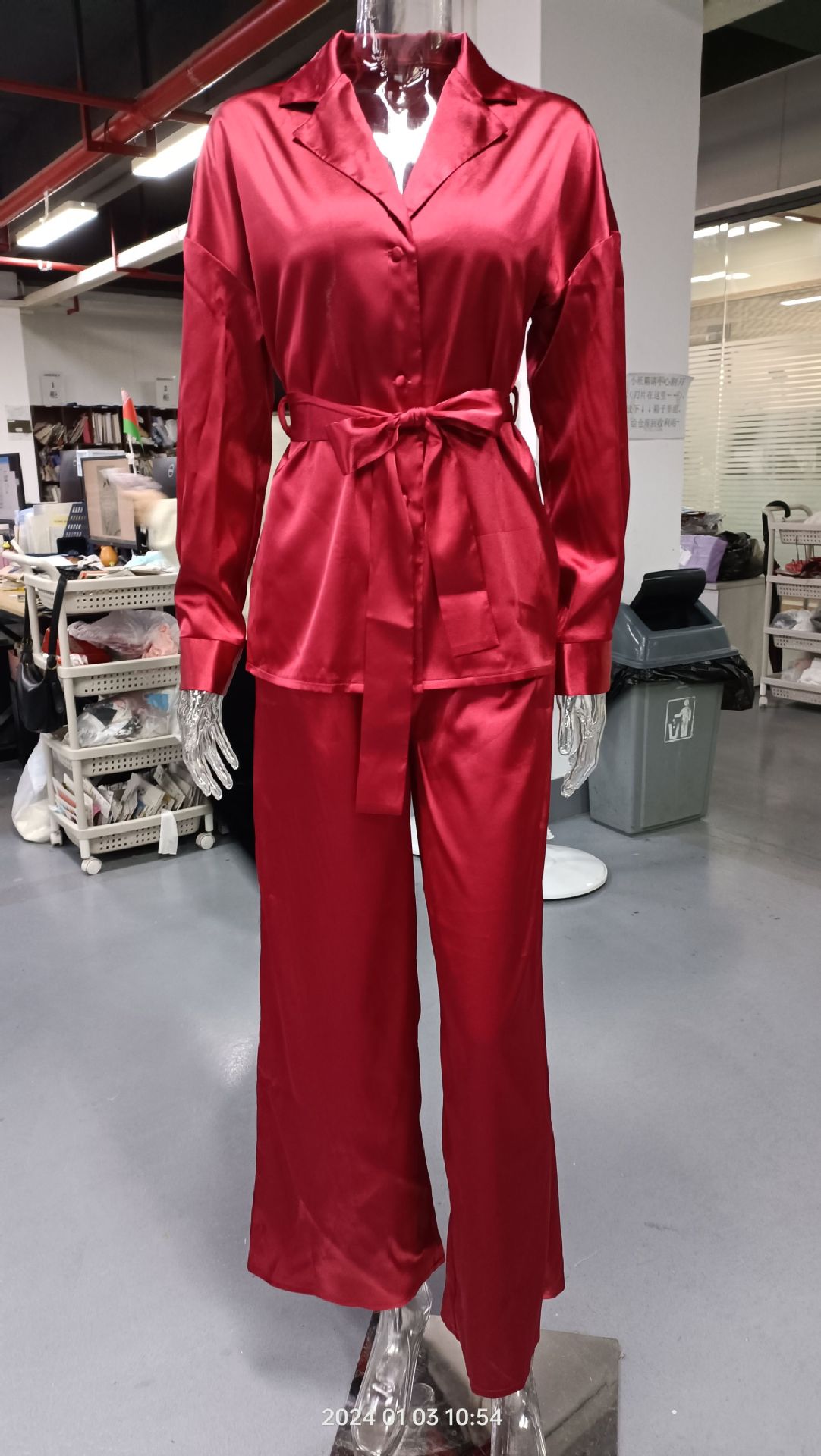 Womens Summer Loungewear Set Relaxed Comfortable Rayon-Look Pants And Robe For Casual Home Wear - Image 10