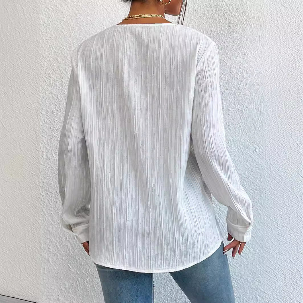 Slim Fit Long Sleeve Shirt Top Women - Image 5